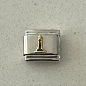 Zoppini Stainless Steel and Gold Chess Piece Men's Accessory